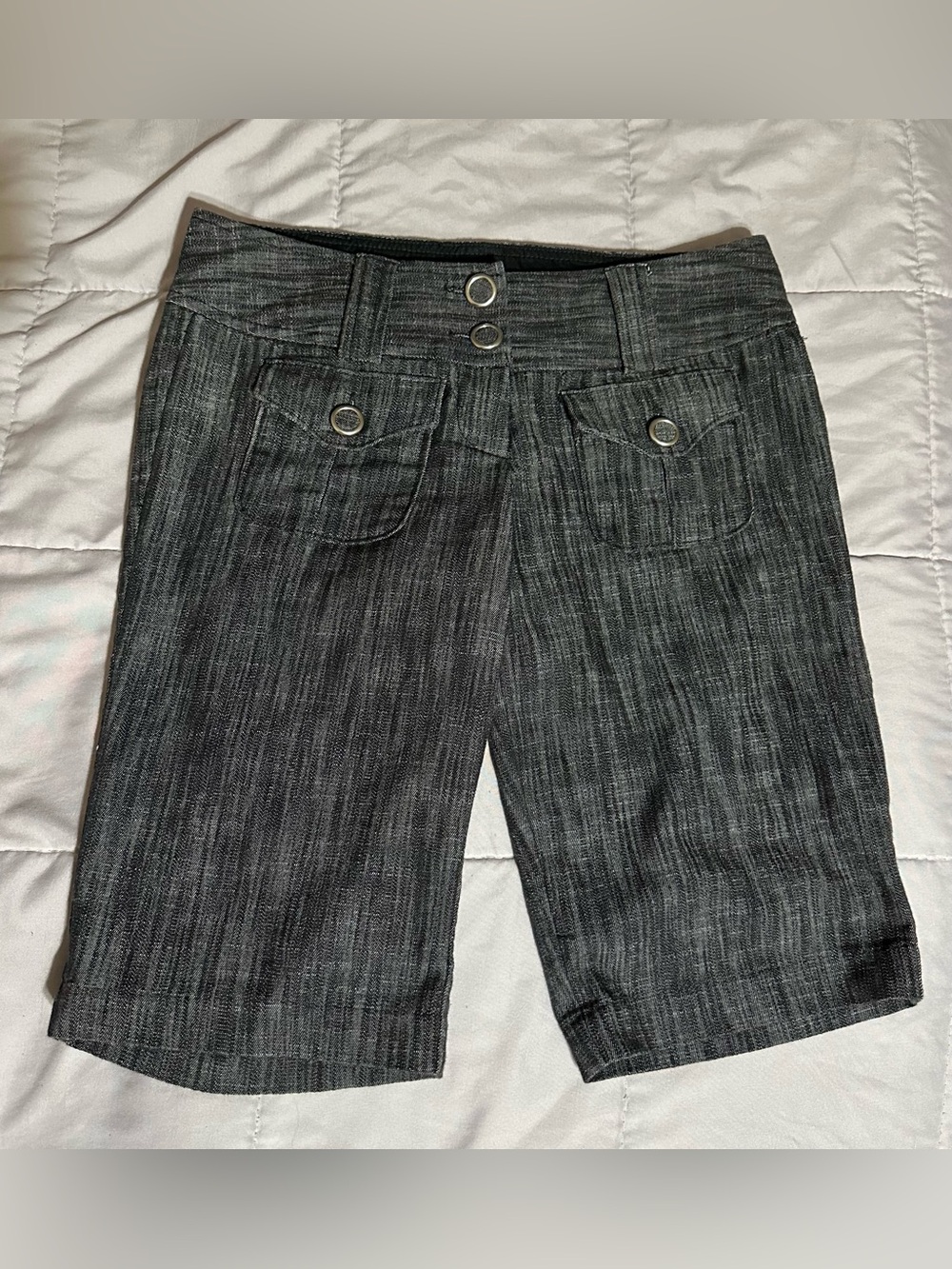 Charlotte Russe Black Textured Bermuda Shorts - Picture 3 of 11